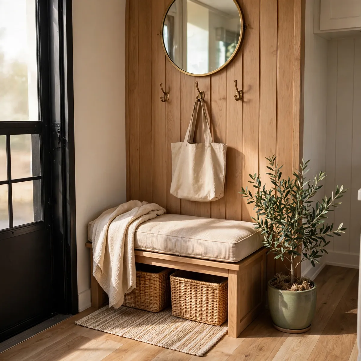 single wide trailer living room ideas: Style the Entry Corner as a Welcome Zone