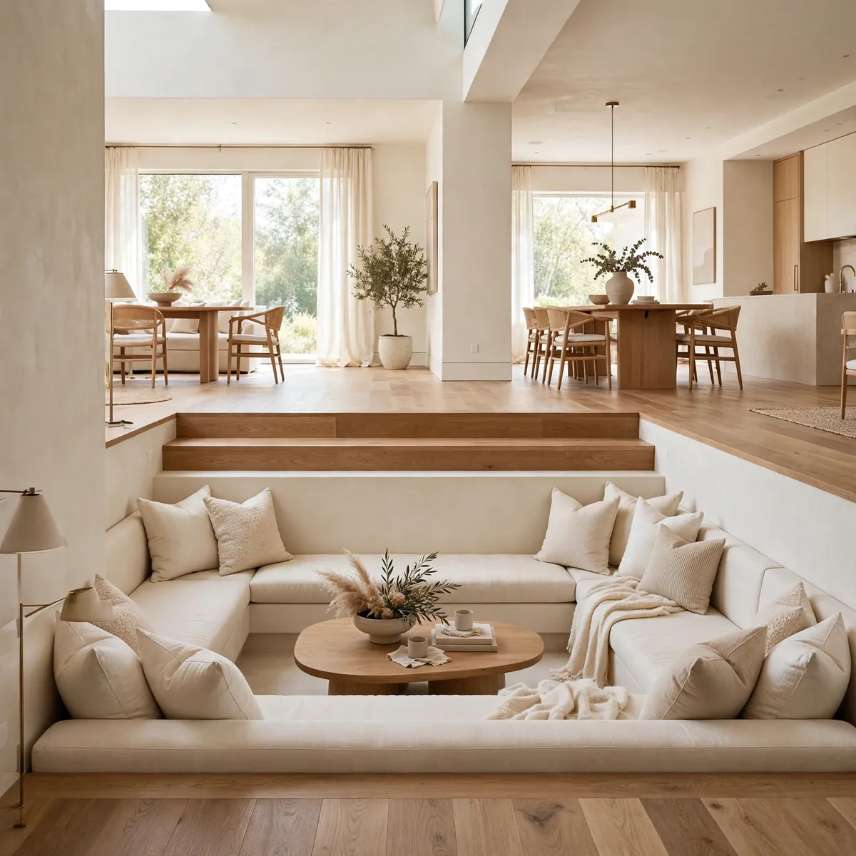 sunken living room dimensions: The Half-Sunken Pit: A Gentle 8-Inch Drop