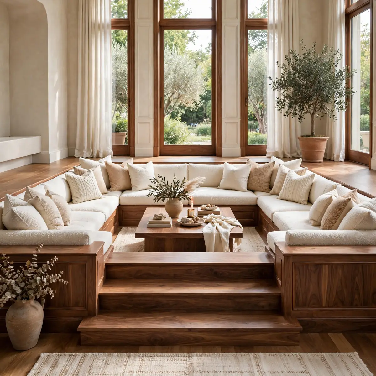 sunken living room dimensions: Go 22 Inches Deep on Bench Seating