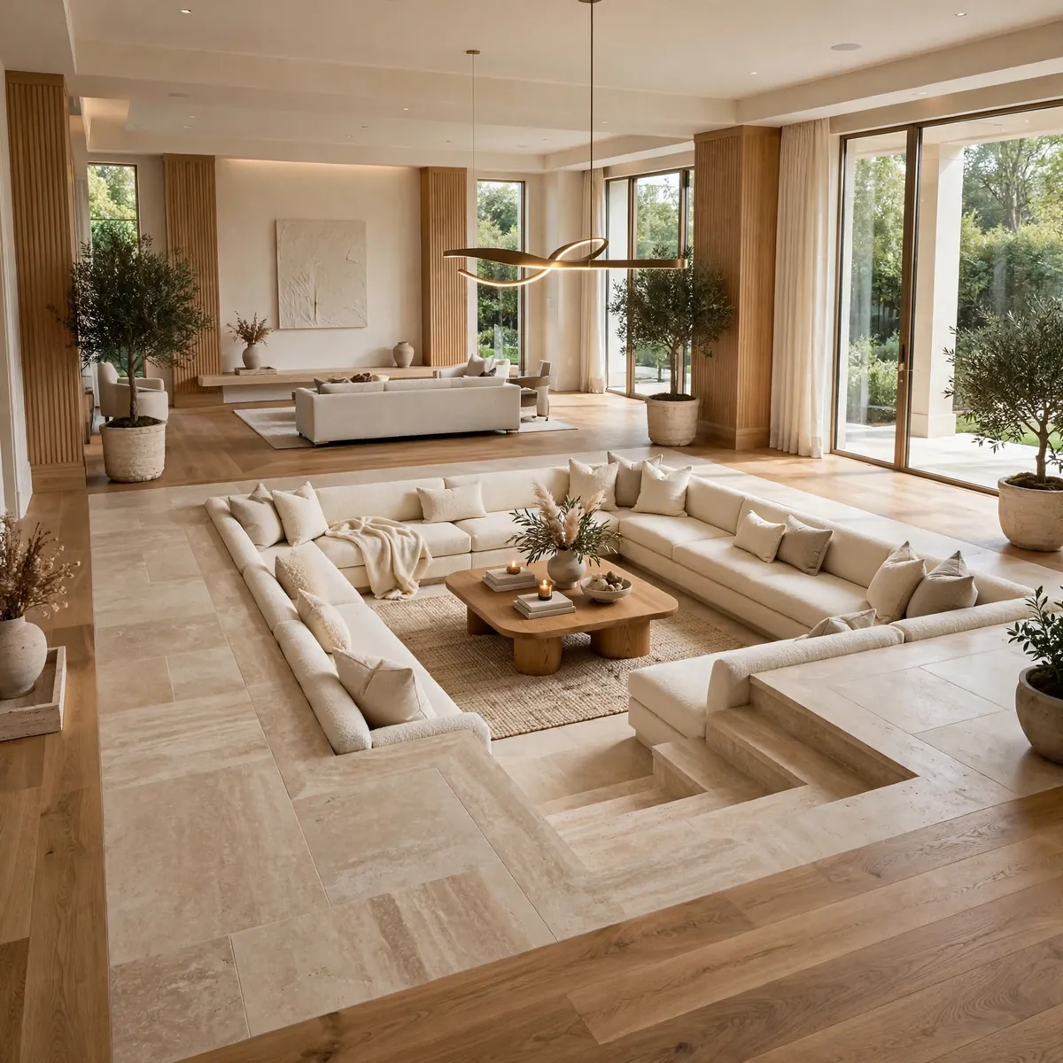 sunken living room dimensions: Leave 30–36 Inches of Walkway Around the Pit
