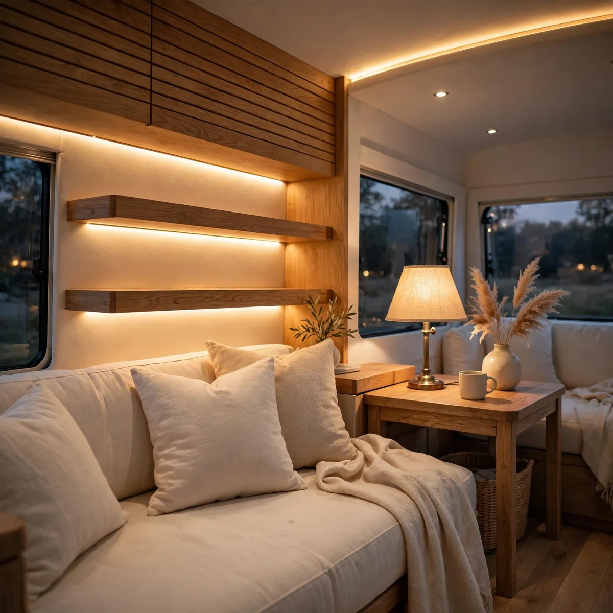 trailer living room ideas: Layered LED Lighting