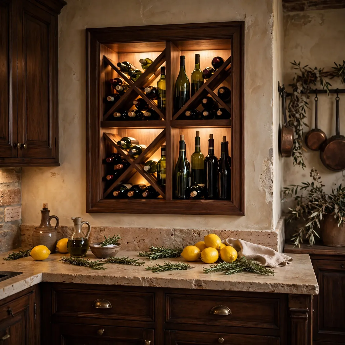 tuscan kitchen ideas: Create a Small Wine Alcove