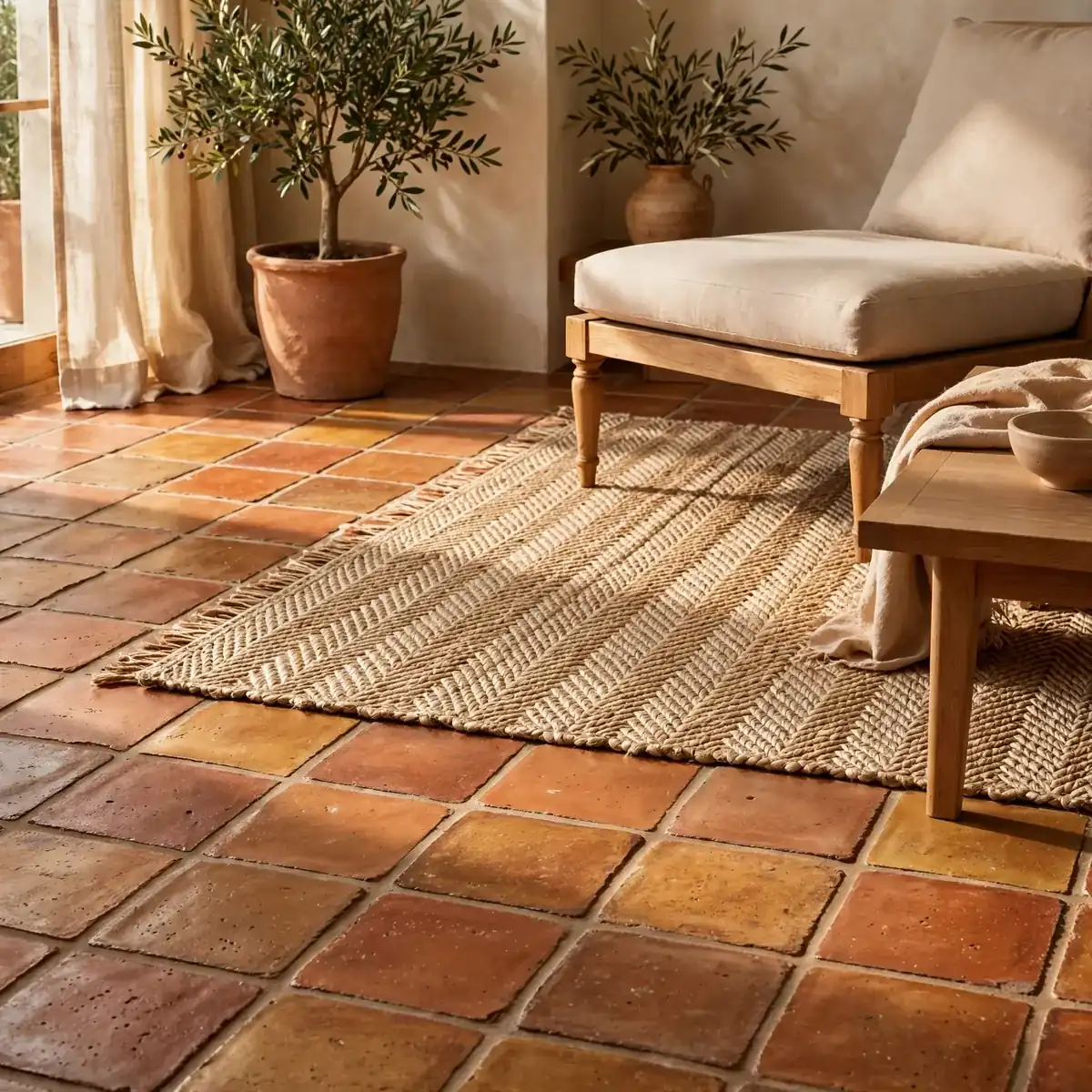 tuscan living room ideas: Terracotta Tile Flooring