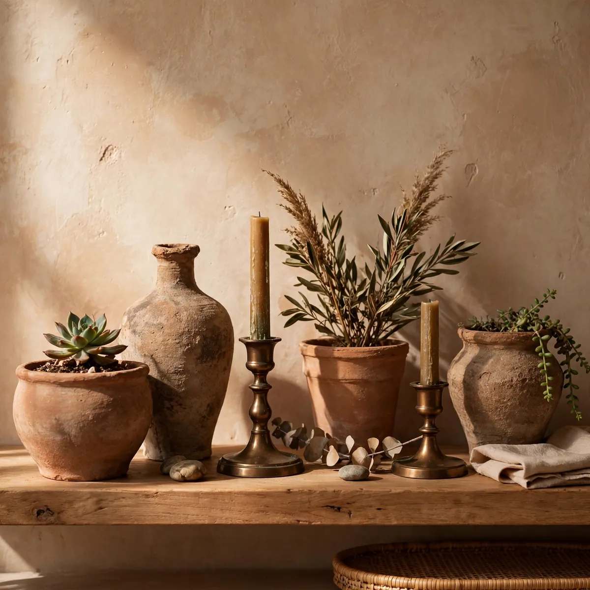 tuscan living room ideas: Terracotta and Bronze Accent Details
