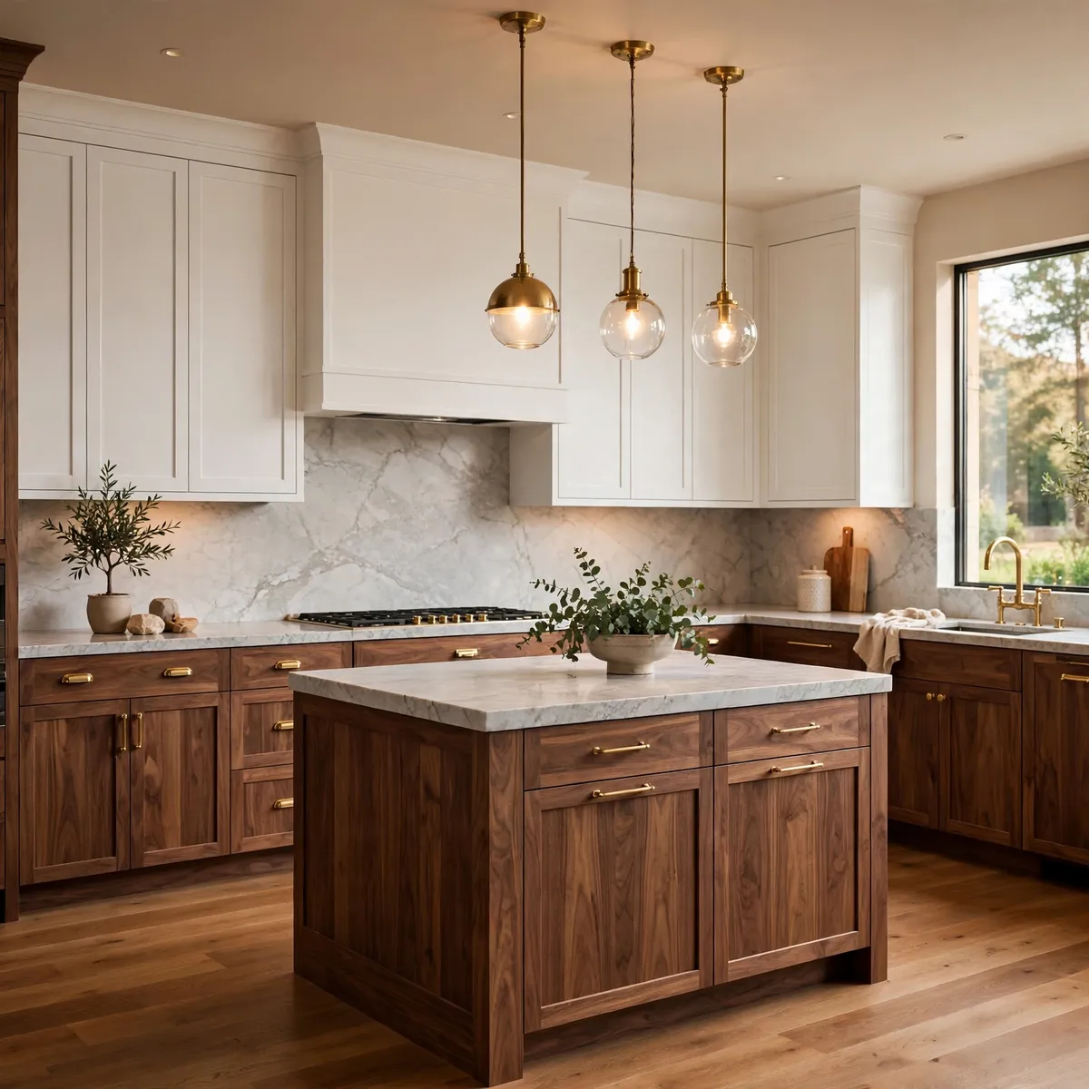 two tone kitchen cabinets: Warm It Up With White Uppers and Walnut Lowers