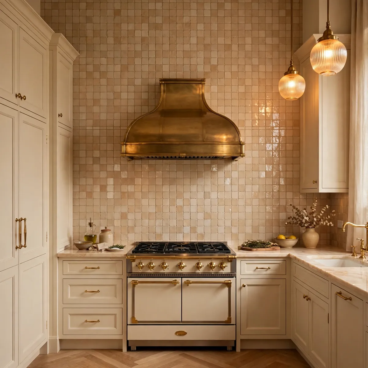 warm neutral kitchen: Add a Warm Beige Zellige Backsplash