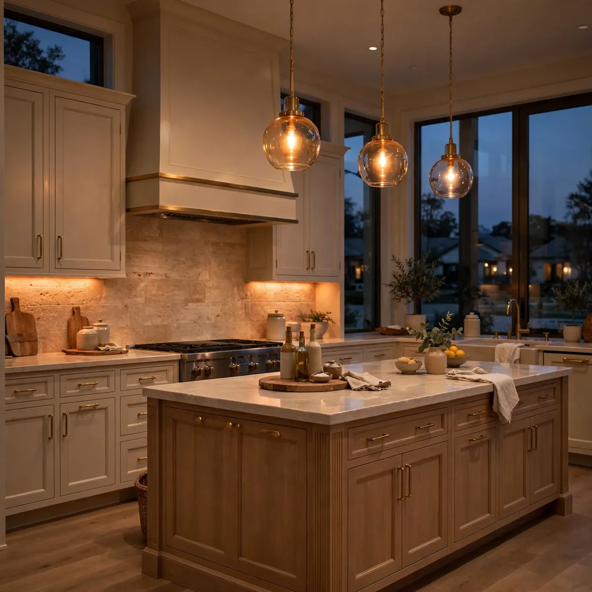 warm neutral kitchen: Light It Like Candlelight