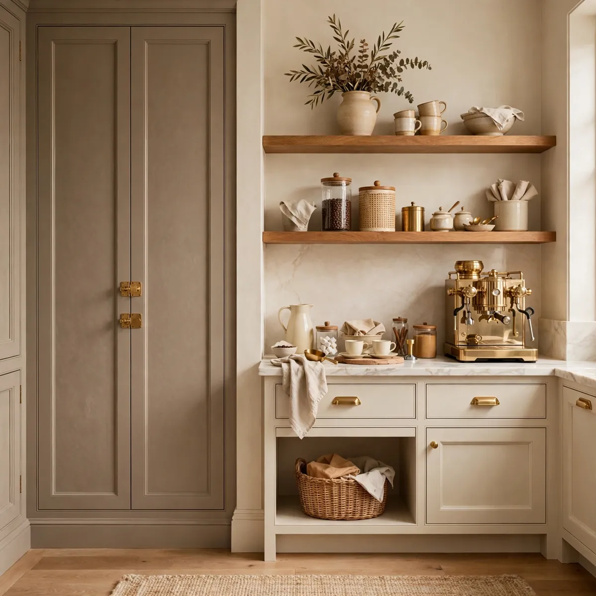 warm neutral kitchen: Paint a Taupe Pantry Moment
