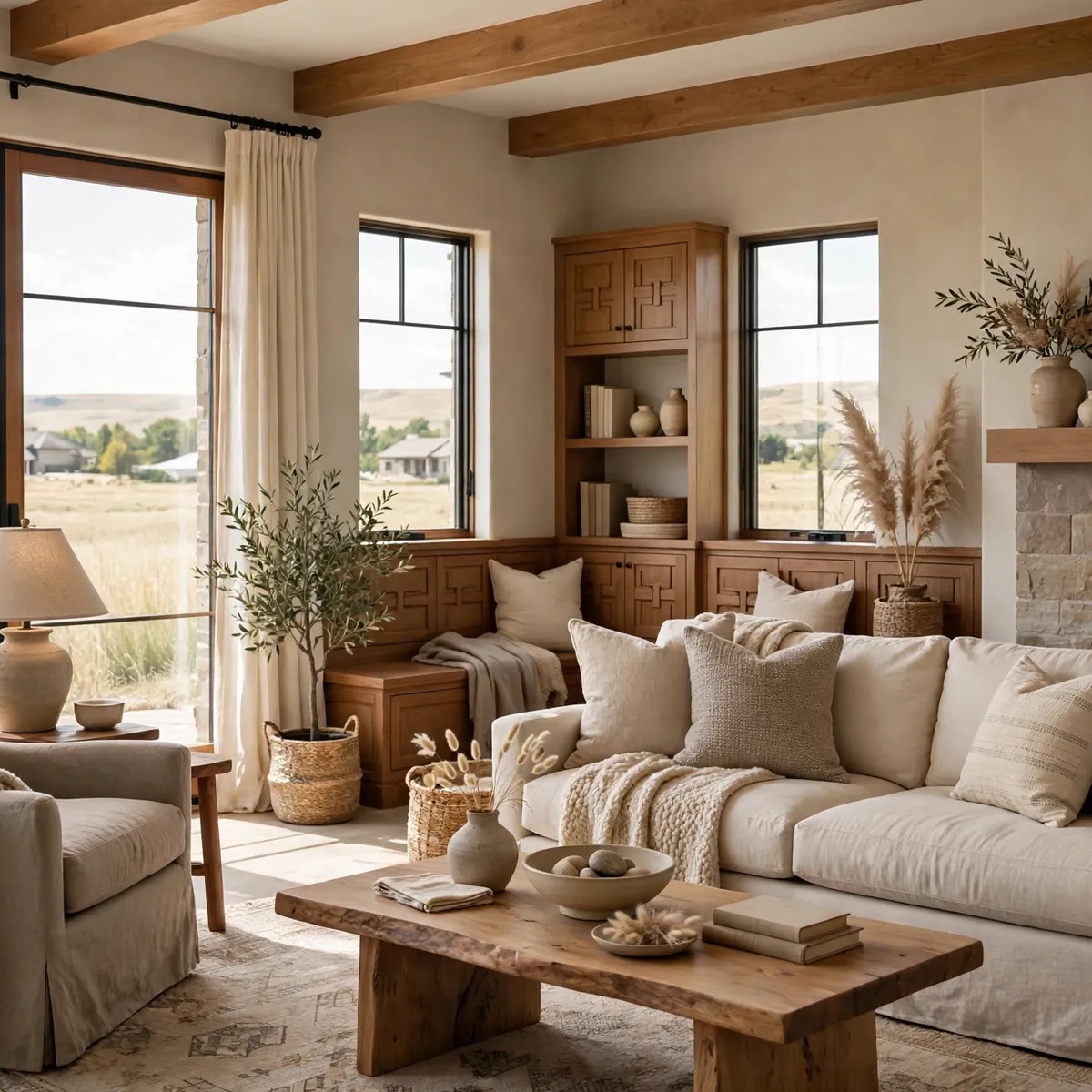 western springs living room design: Warm Prairie Neutral Palette