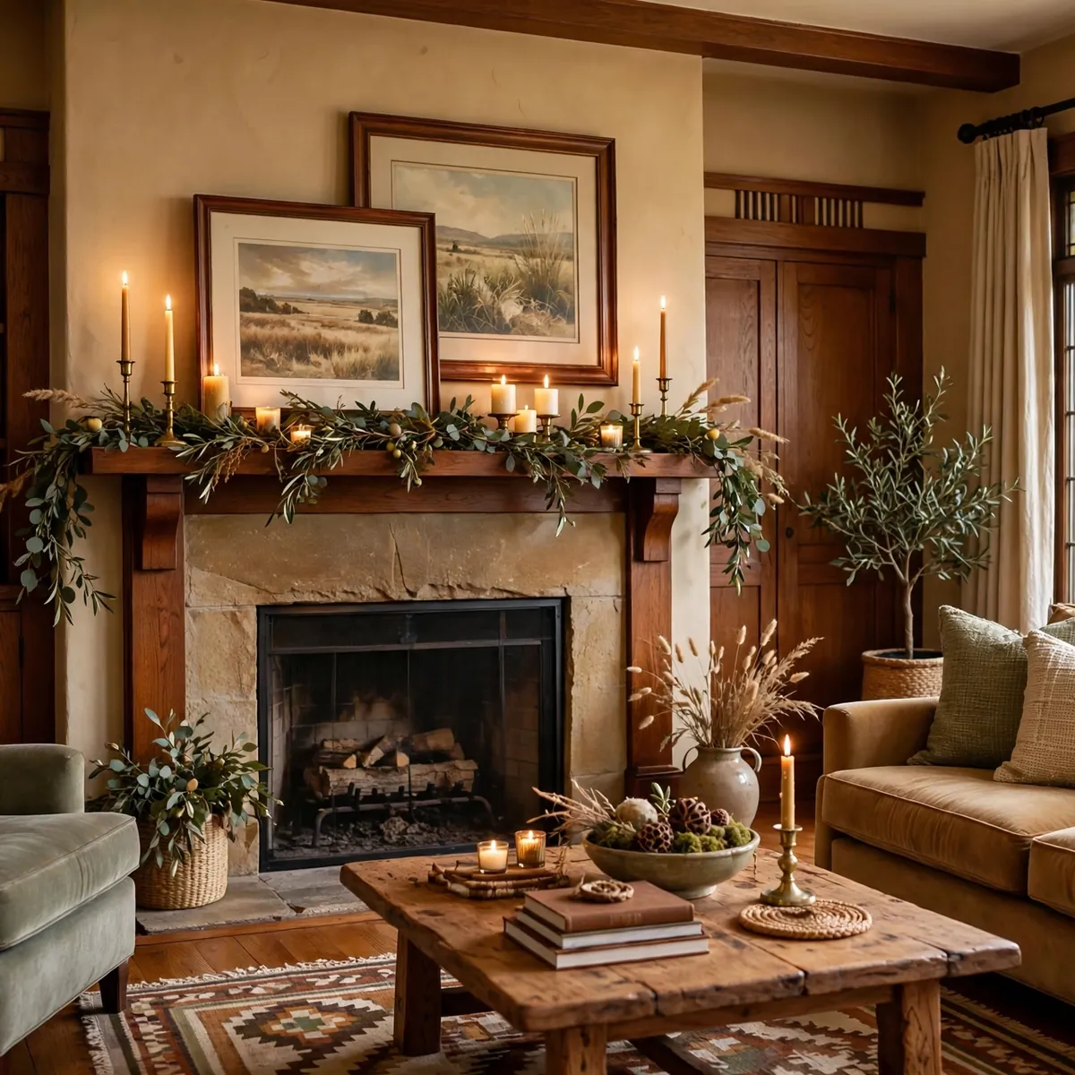 western springs living room design: Traditional Mantel Decor