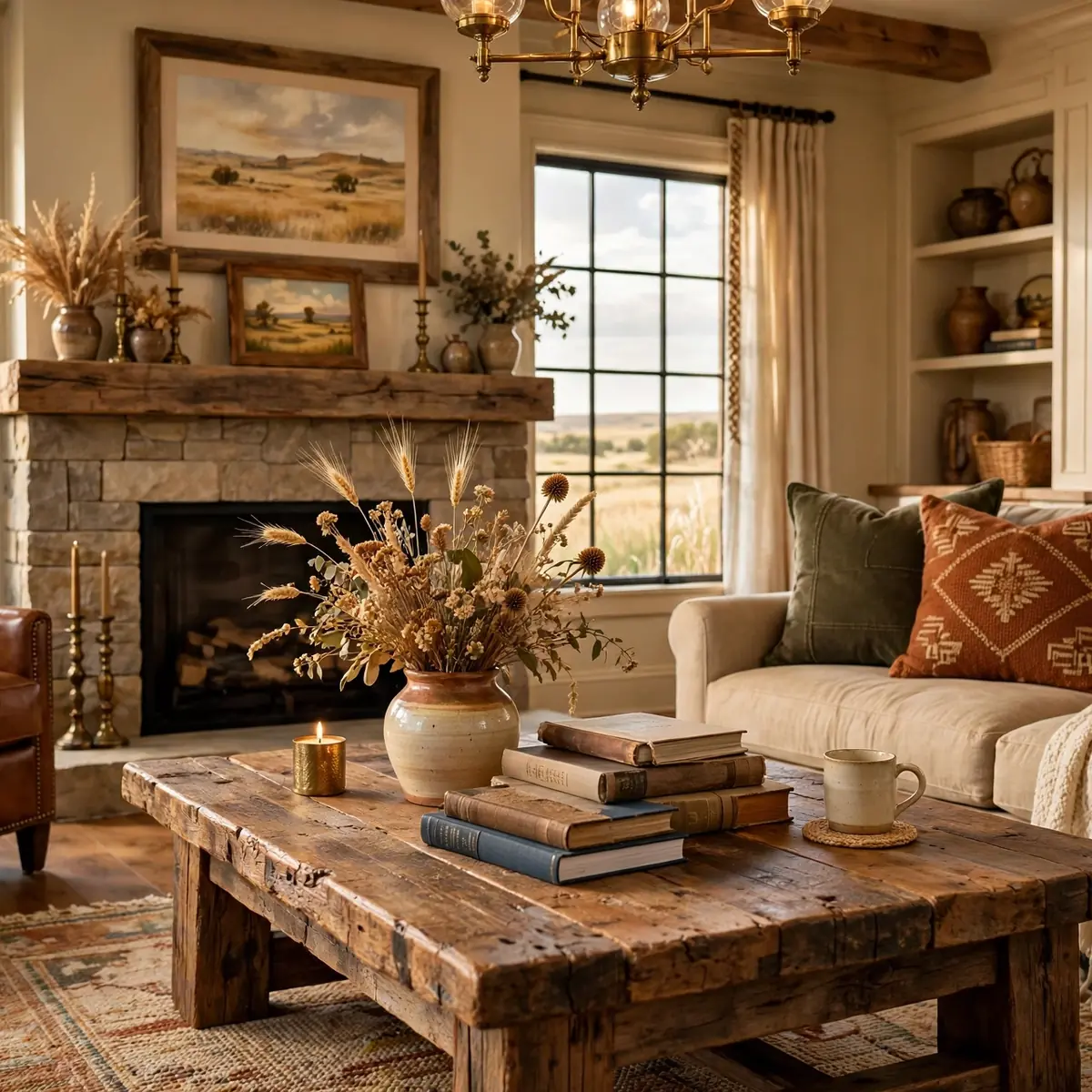 western springs living room design: Rustic Wood Coffee Table