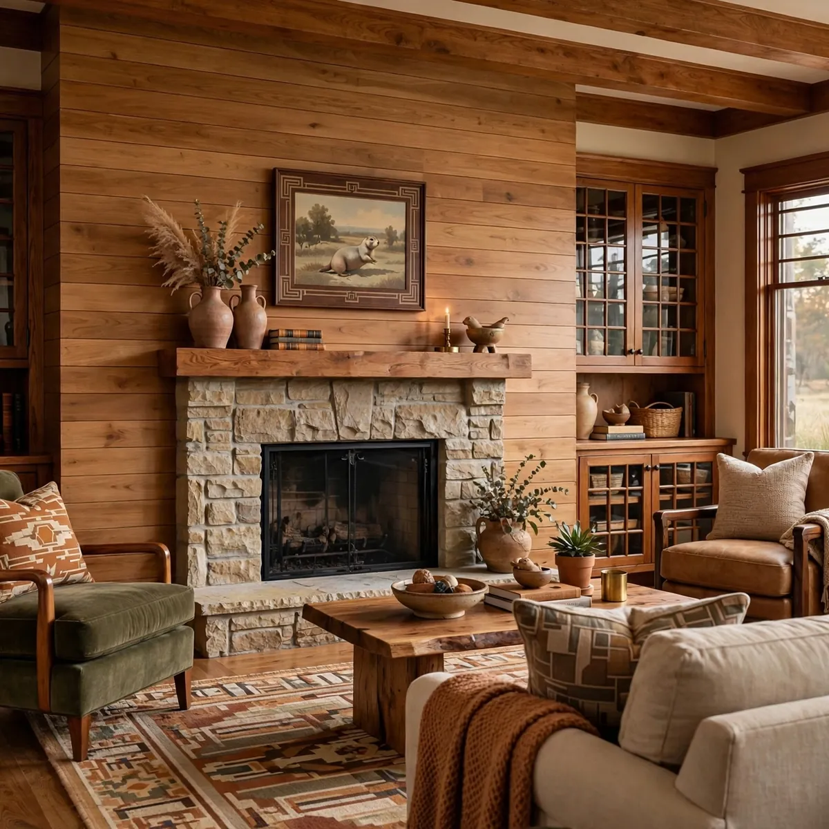 western springs living room design: Shiplap Accent Wall Warmth