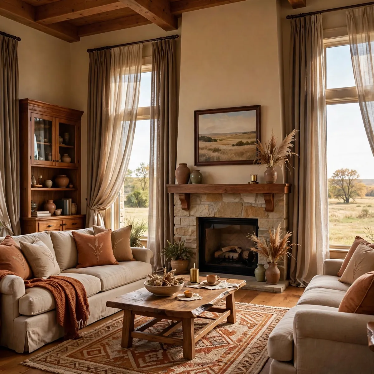 western springs living room design: Elegant Floor-to-Ceiling Drapes