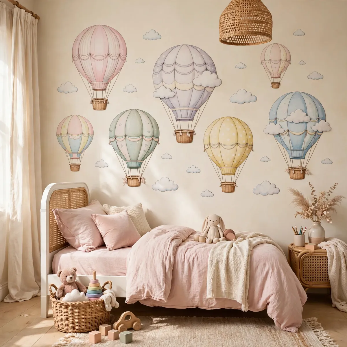 whimsical kids room ideas: Hot Air Balloon Wall Decals