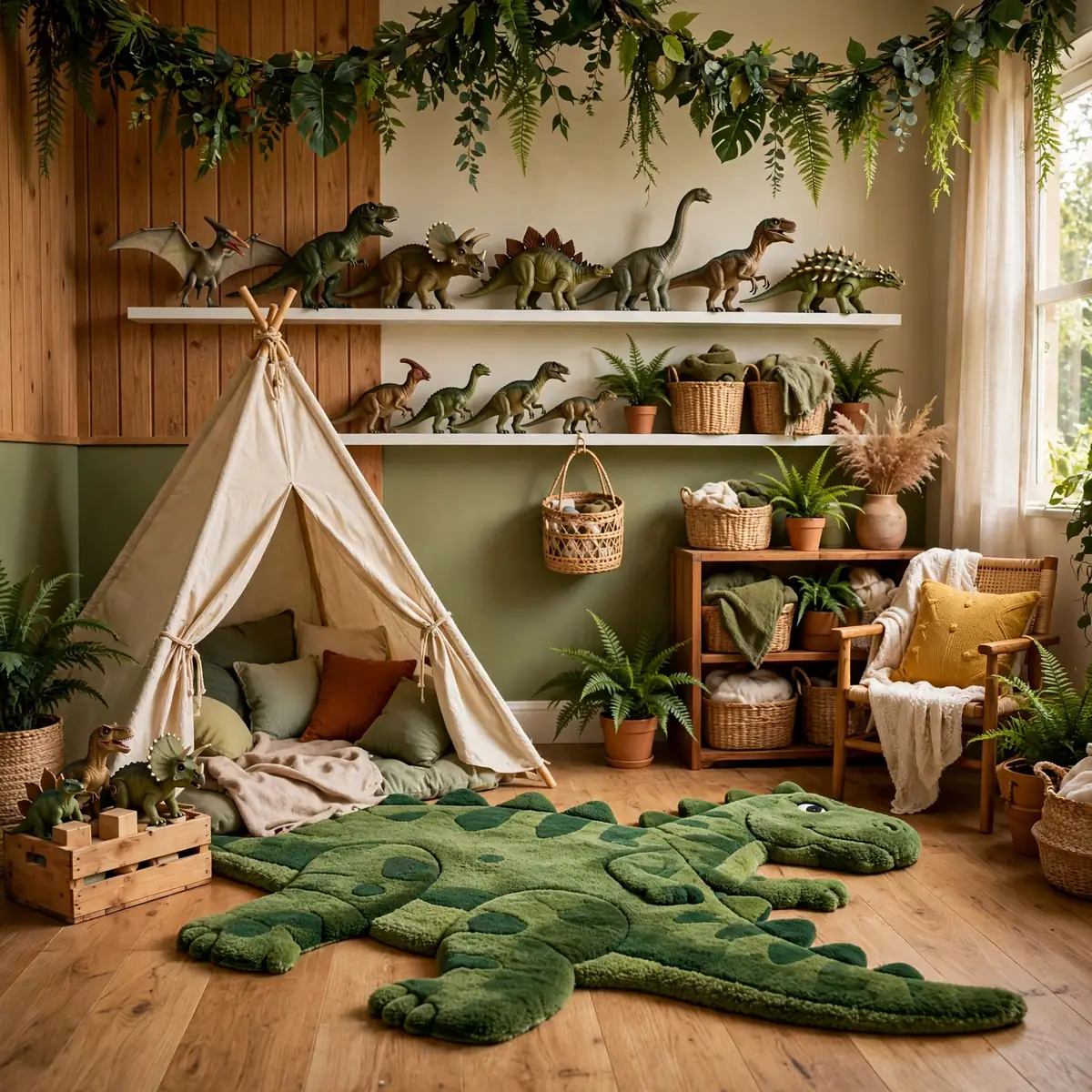whimsical kids room ideas: Dinosaur Adventure Zone