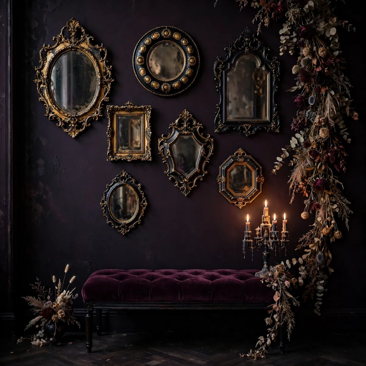 whimsigoth room ideas: Antique Mirror Gallery Wall