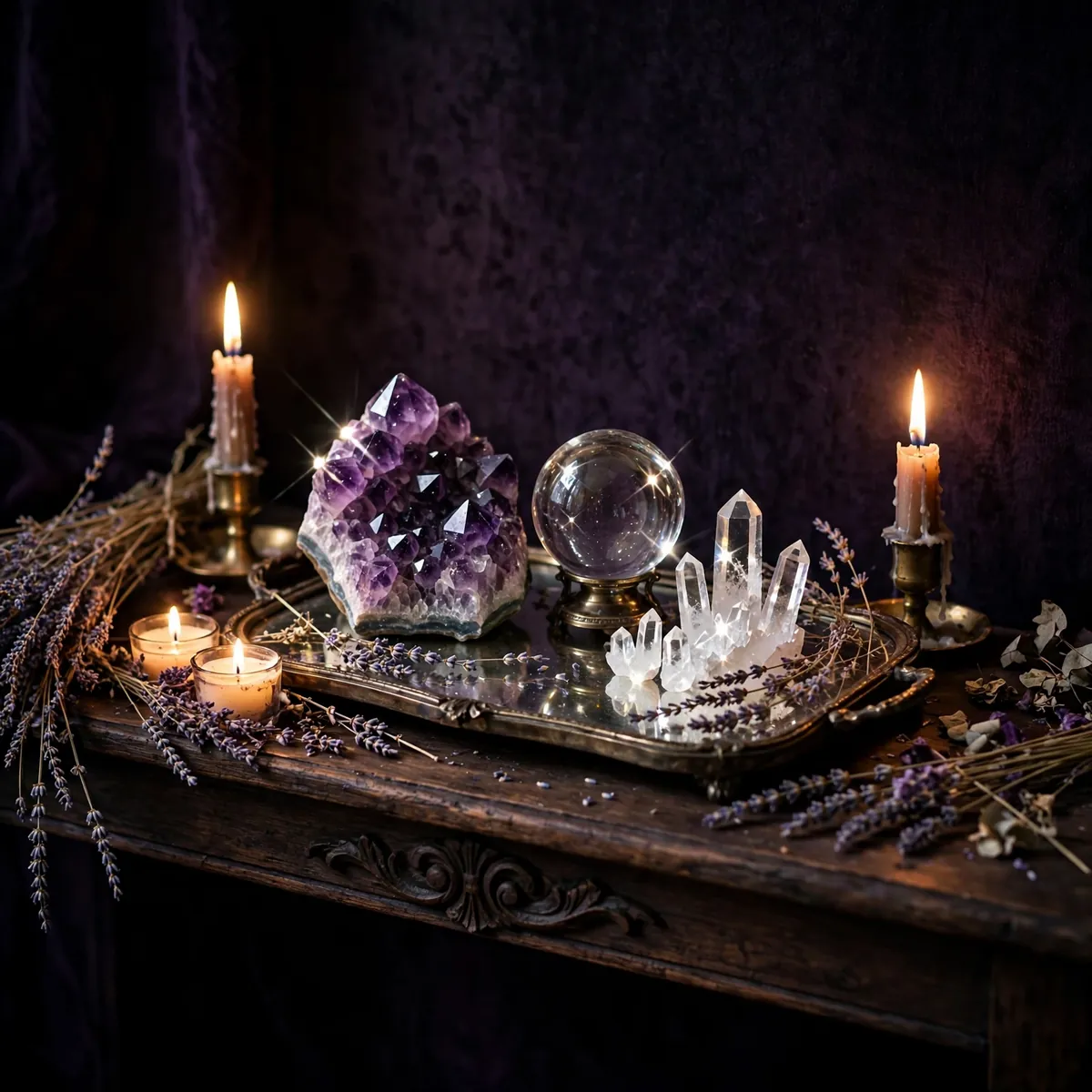 whimsigoth room ideas: Crystal and Amethyst Display Clusters