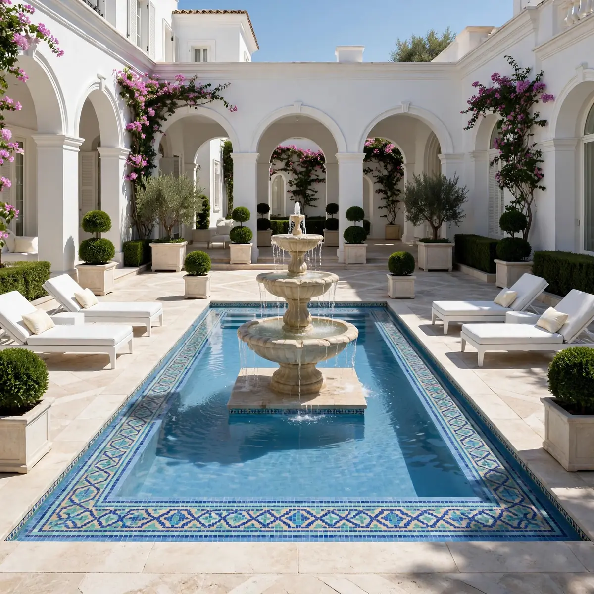 white house pool ideas: Fountain Courtyard White House Pool