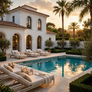 white house pool ideas in a beautiful, timeless outdoor design