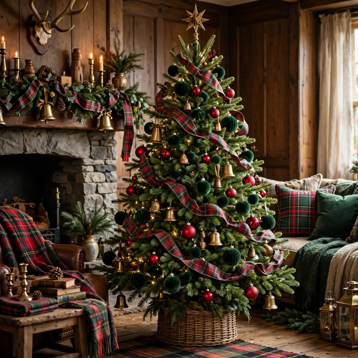 Christmas tree ideas: Heritage Plaid and Evergreen Tree