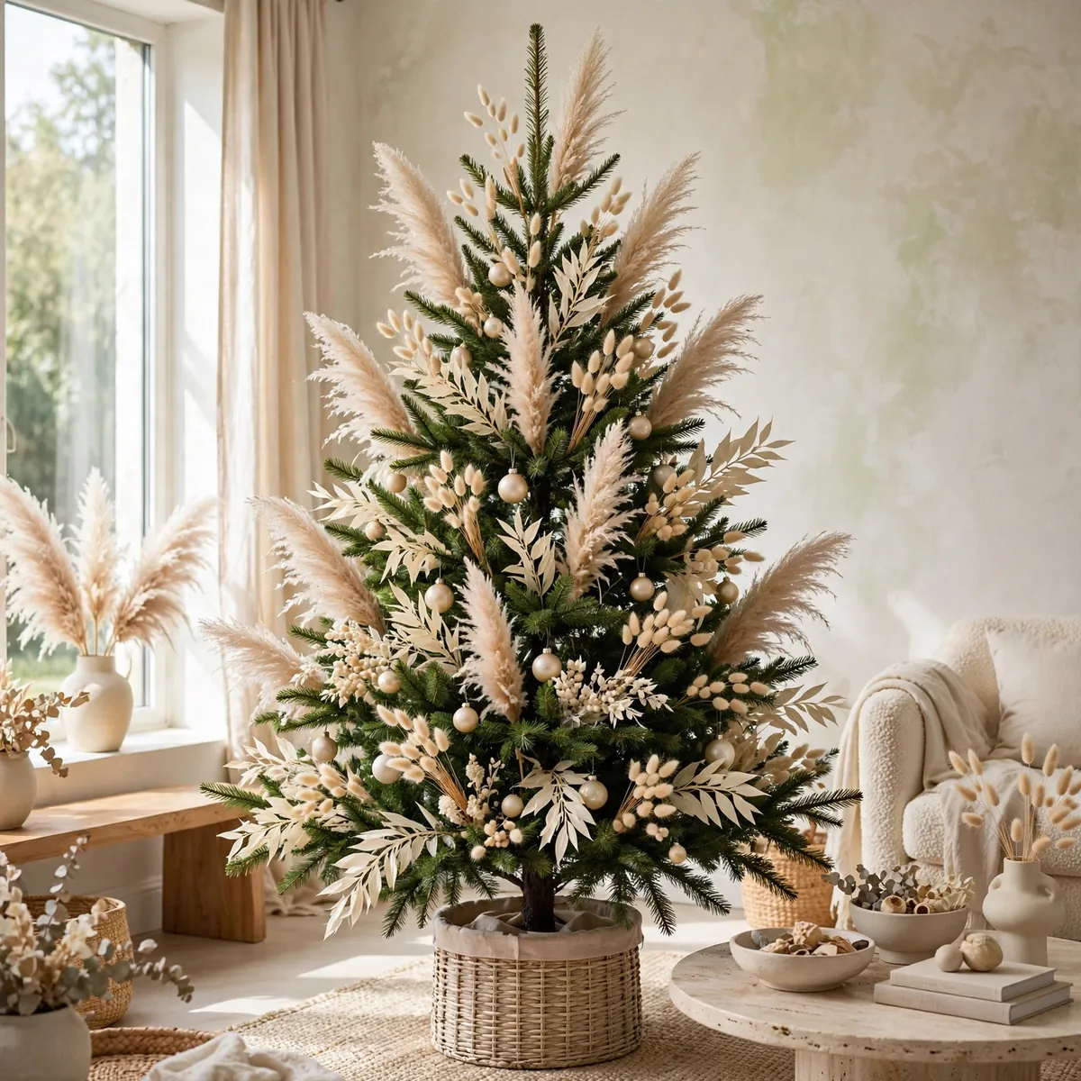 Christmas tree ideas: Dried Floral and Pampas Organic Tree