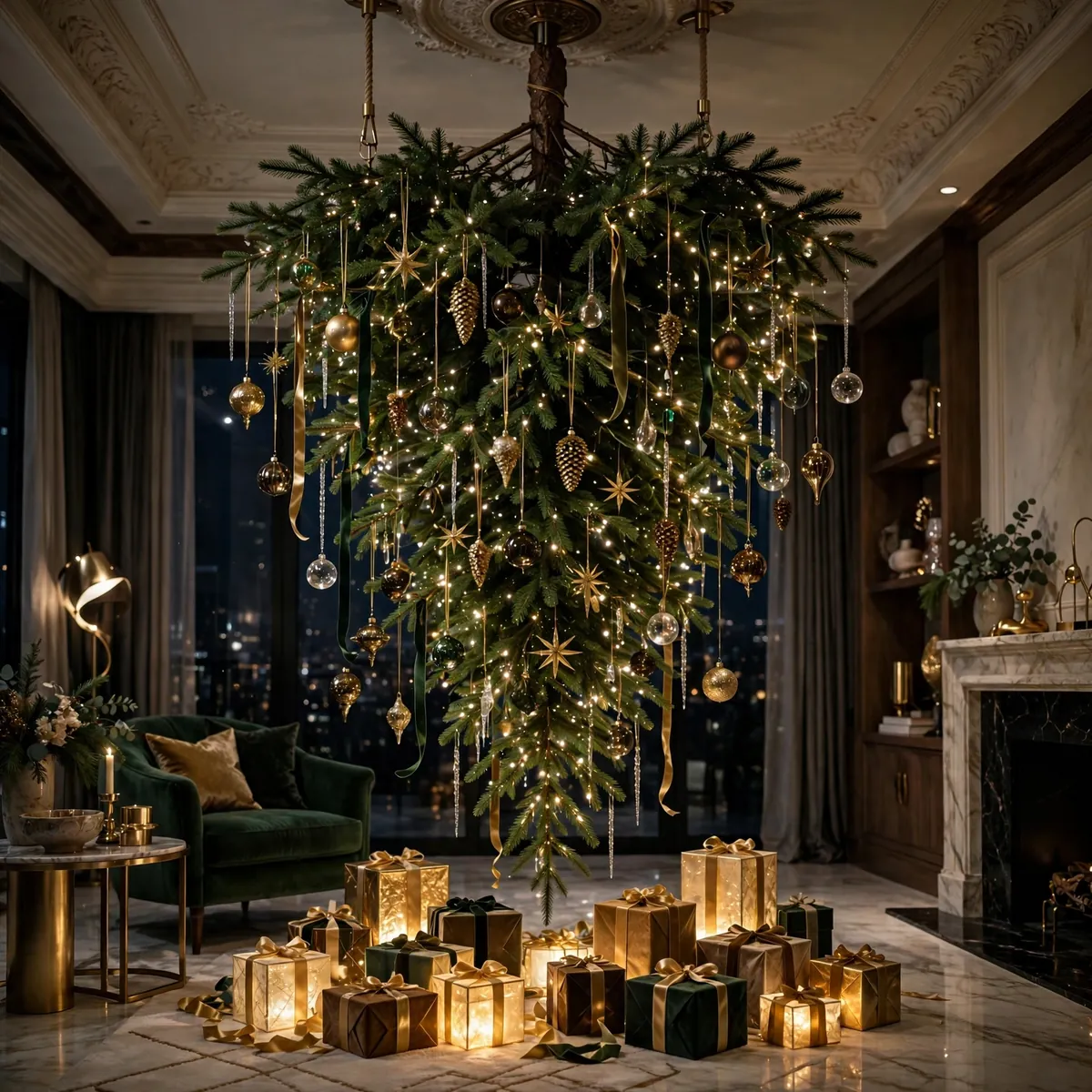 Christmas tree ideas: Upside-Down Showstopper Tree